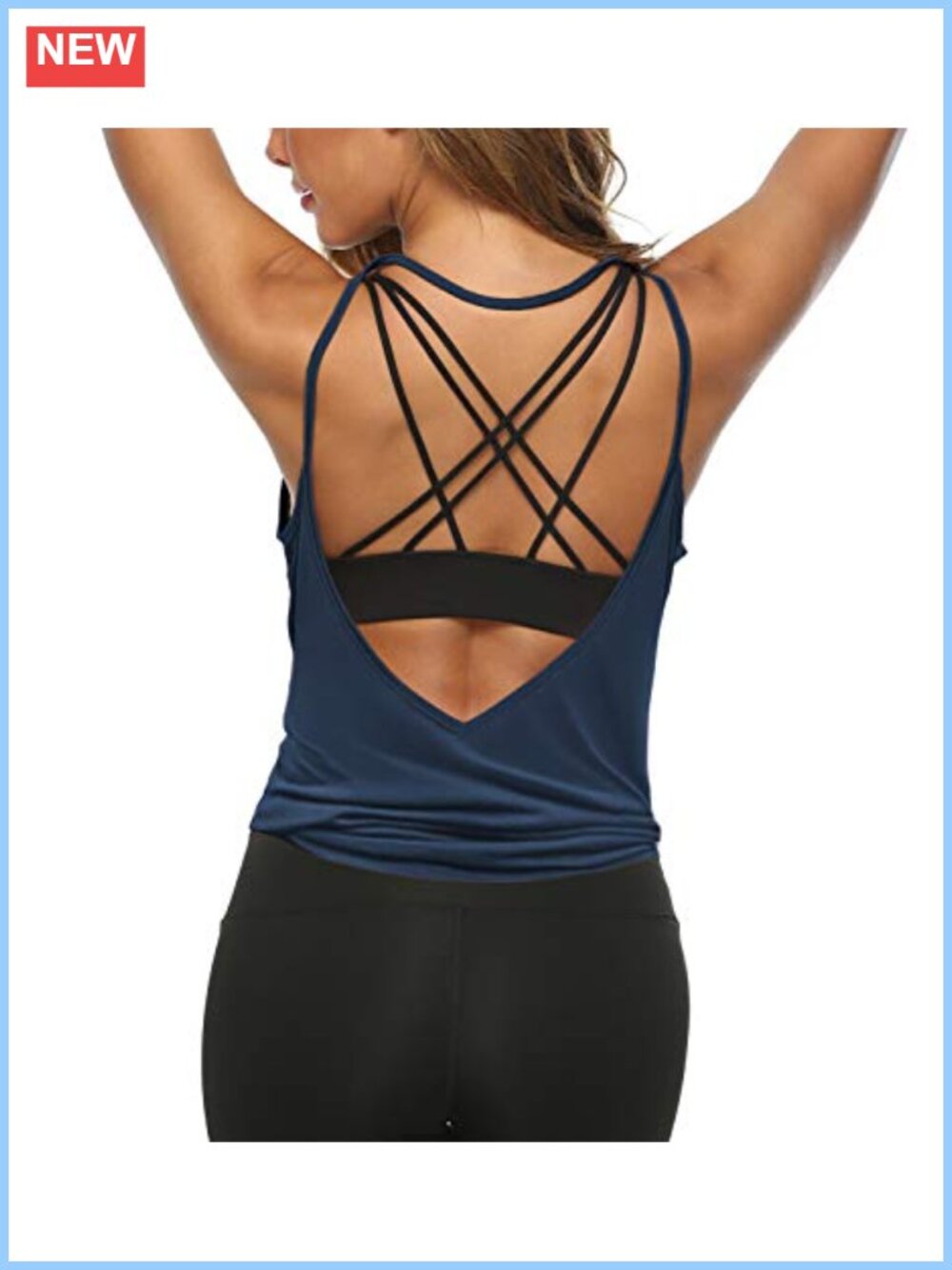 Womens Open Back Workout Tank Top Modal Blend Yoga Gym Shirt